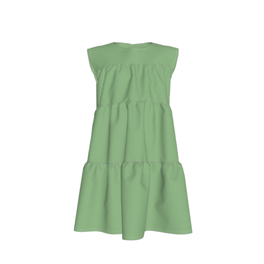 Ruffle Dress without Lining in Pima Cotton Poplin