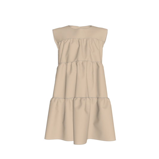 Ruffle Dress without Lining in Pima Cotton Poplin