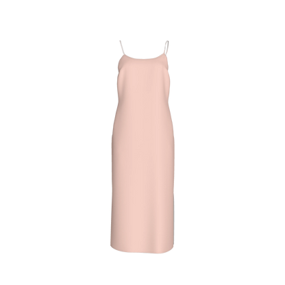 Darted Slip Dress in Lightweight Stretch Silk Satin