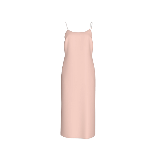 Darted Slip Dress in Lightweight Stretch Silk Satin