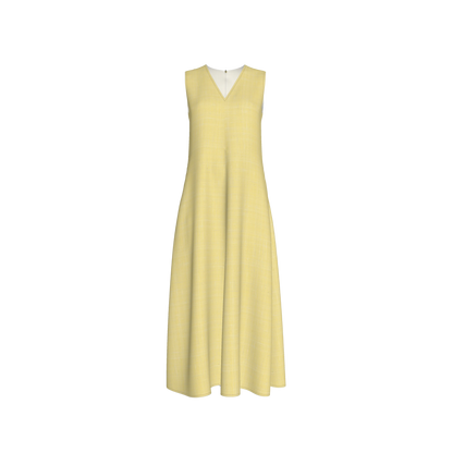 V-Neck A-Line Dress in Lightweight Cotton Poplin