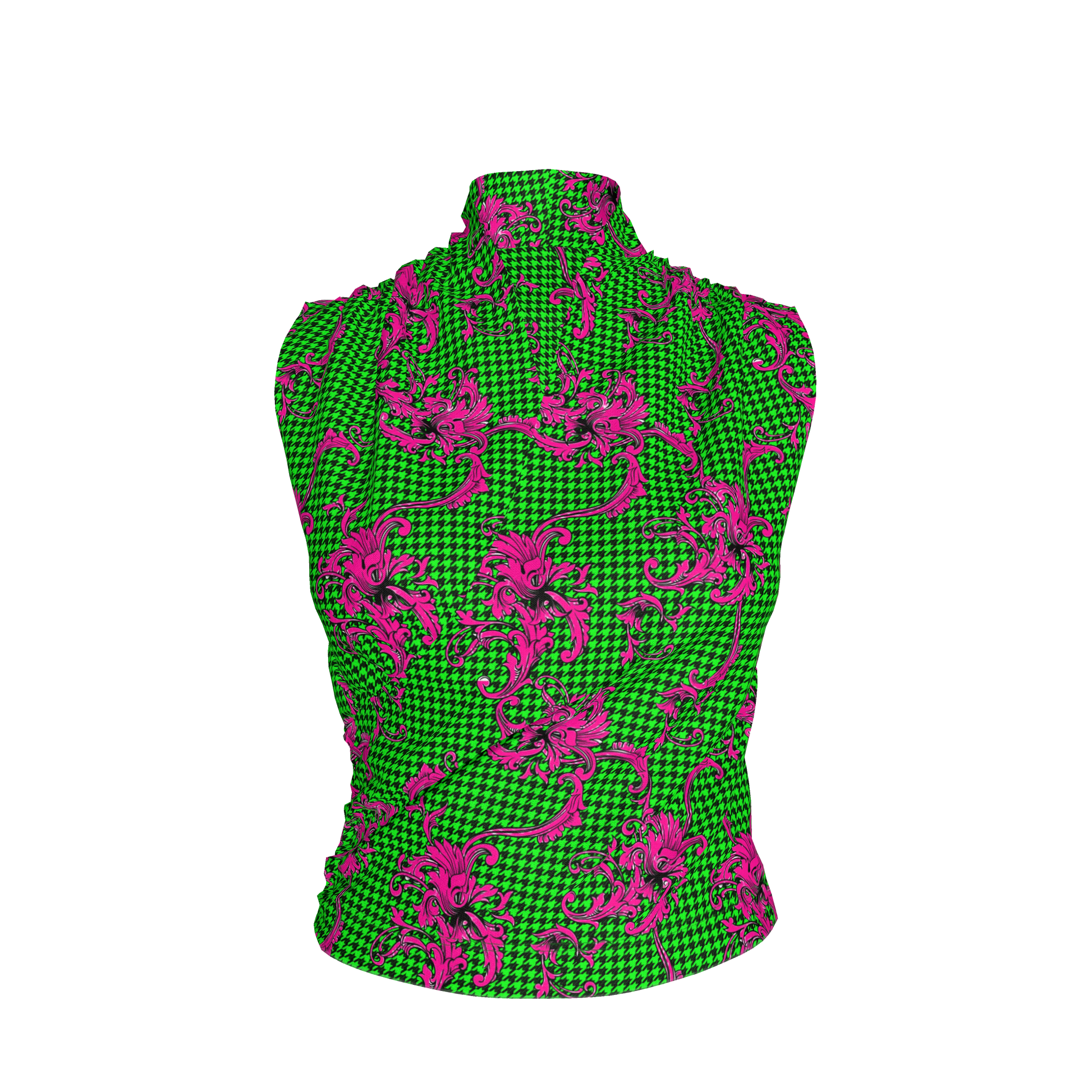 Pink & Green Houndstooth Surplice - Bamboo/Cotton Blend