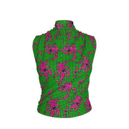 Pink & Green Houndstooth Surplice - Bamboo/Cotton Blend