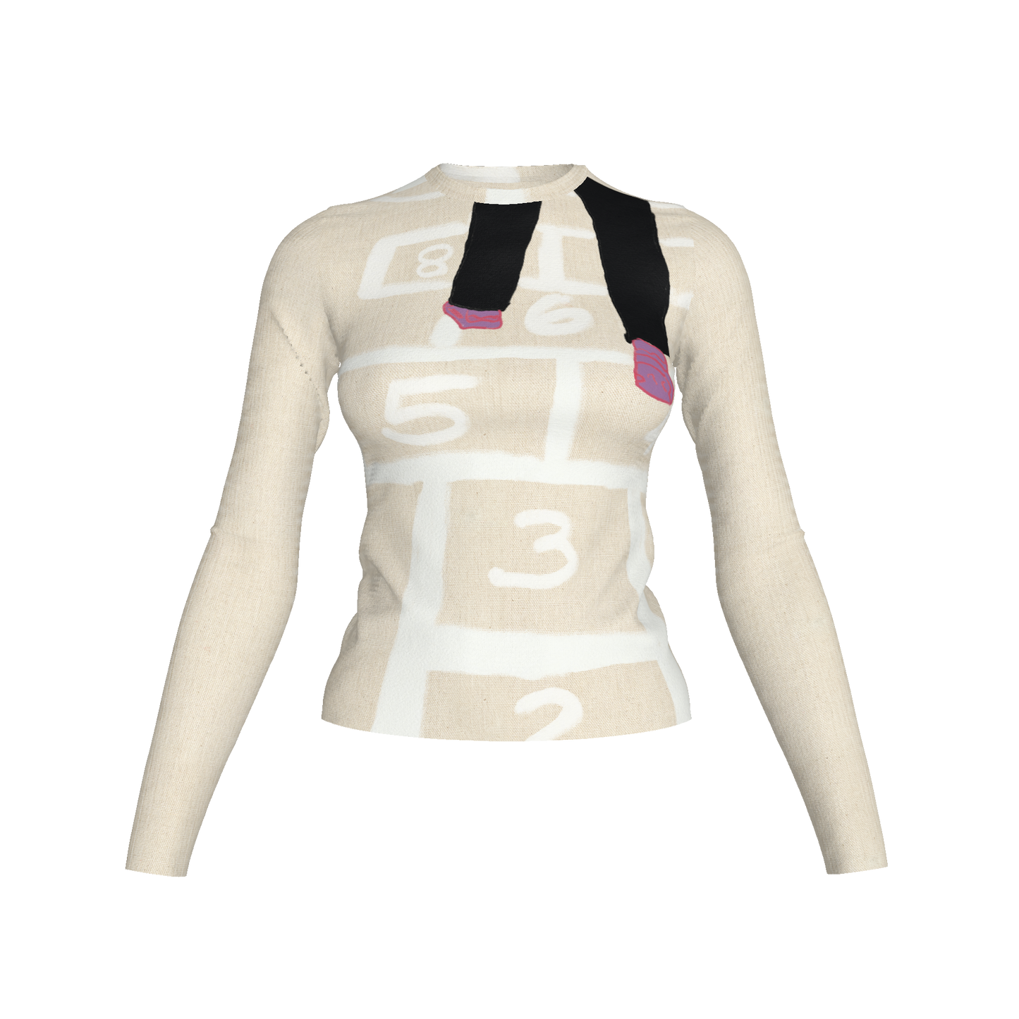  Trucamelo Long Sleeve T-shirt in Muslin White