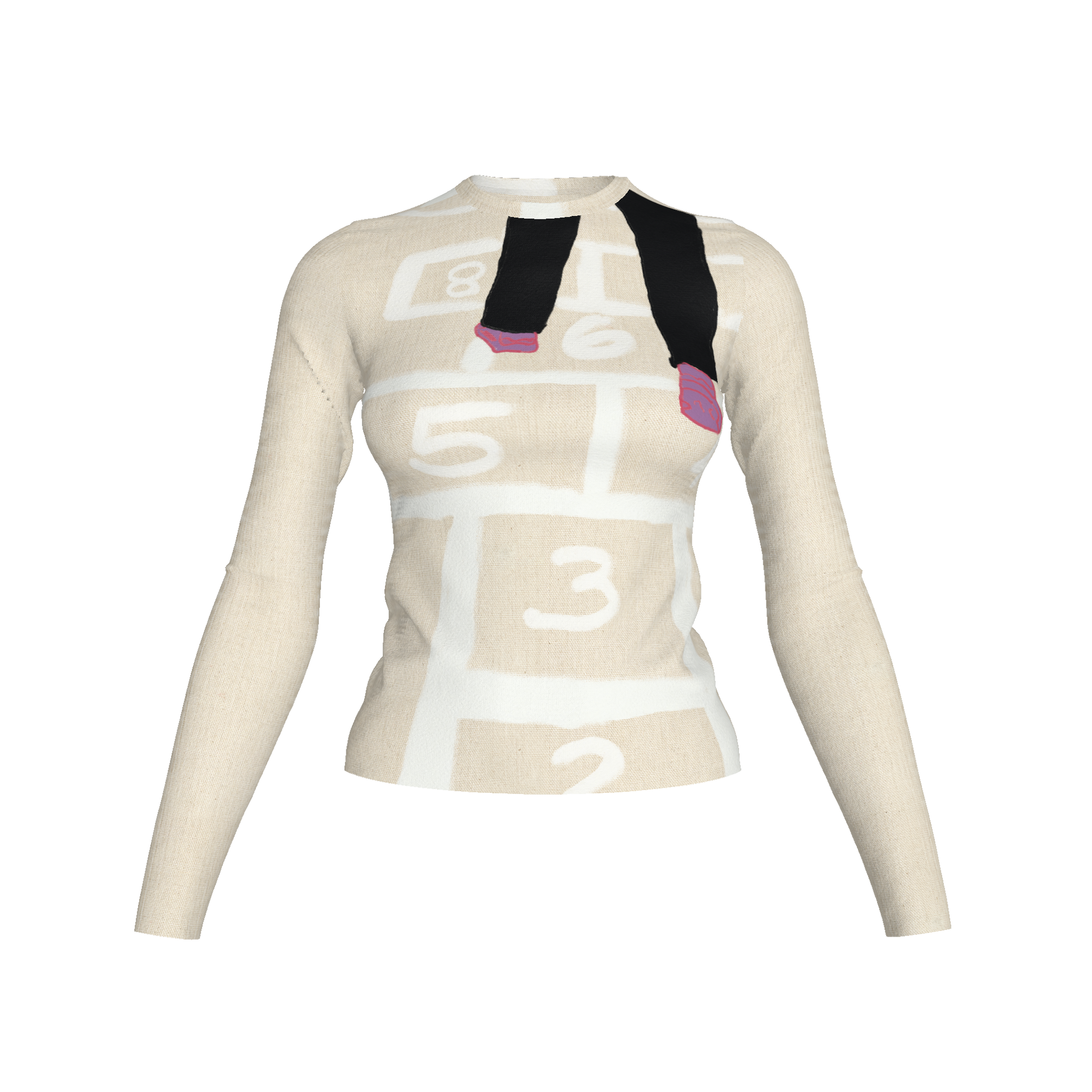  Trucamelo Long Sleeve T-shirt in Muslin White