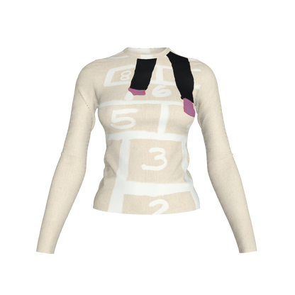  Trucamelo Long Sleeve T-shirt in Muslin White