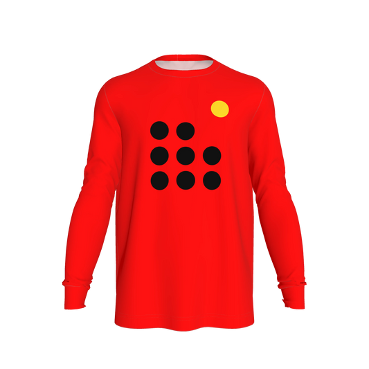 Long Sleeve Red T-shirt in Light Weight Cotton