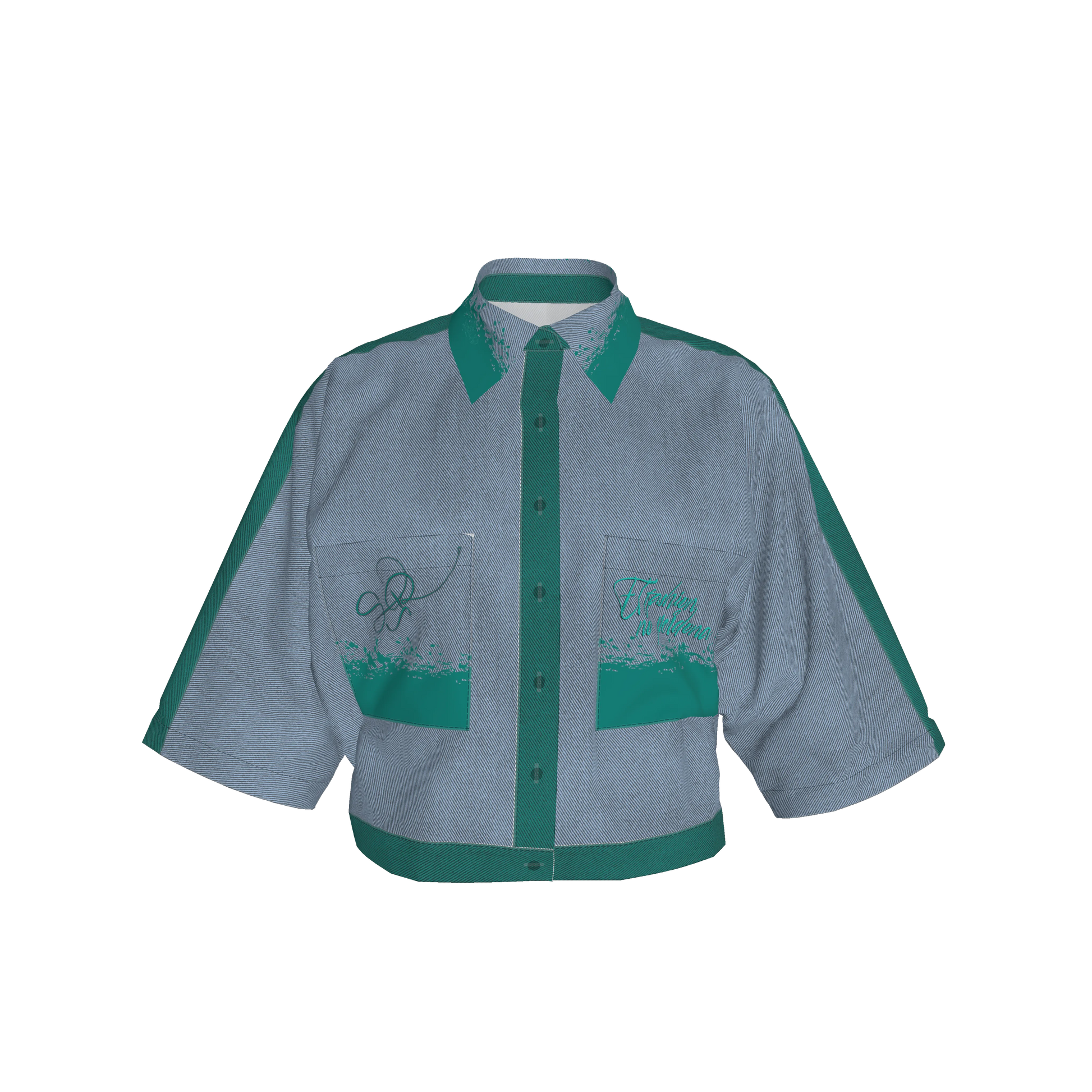 Kimono Sleeve Shirt in Lightweight Cotton Poplin