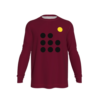 Burgundy Graphic Long Sleeve T-Shirt | Unisex Cotton Streetwear