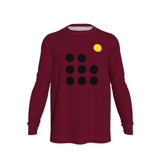 Burgundy Graphic Long Sleeve T-Shirt | Unisex Cotton Streetwear