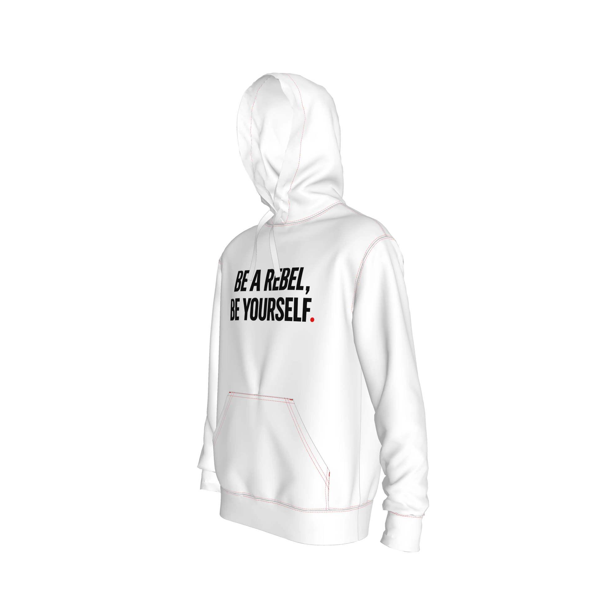 White Hoodie – Be a Rebel, Be Yourself.