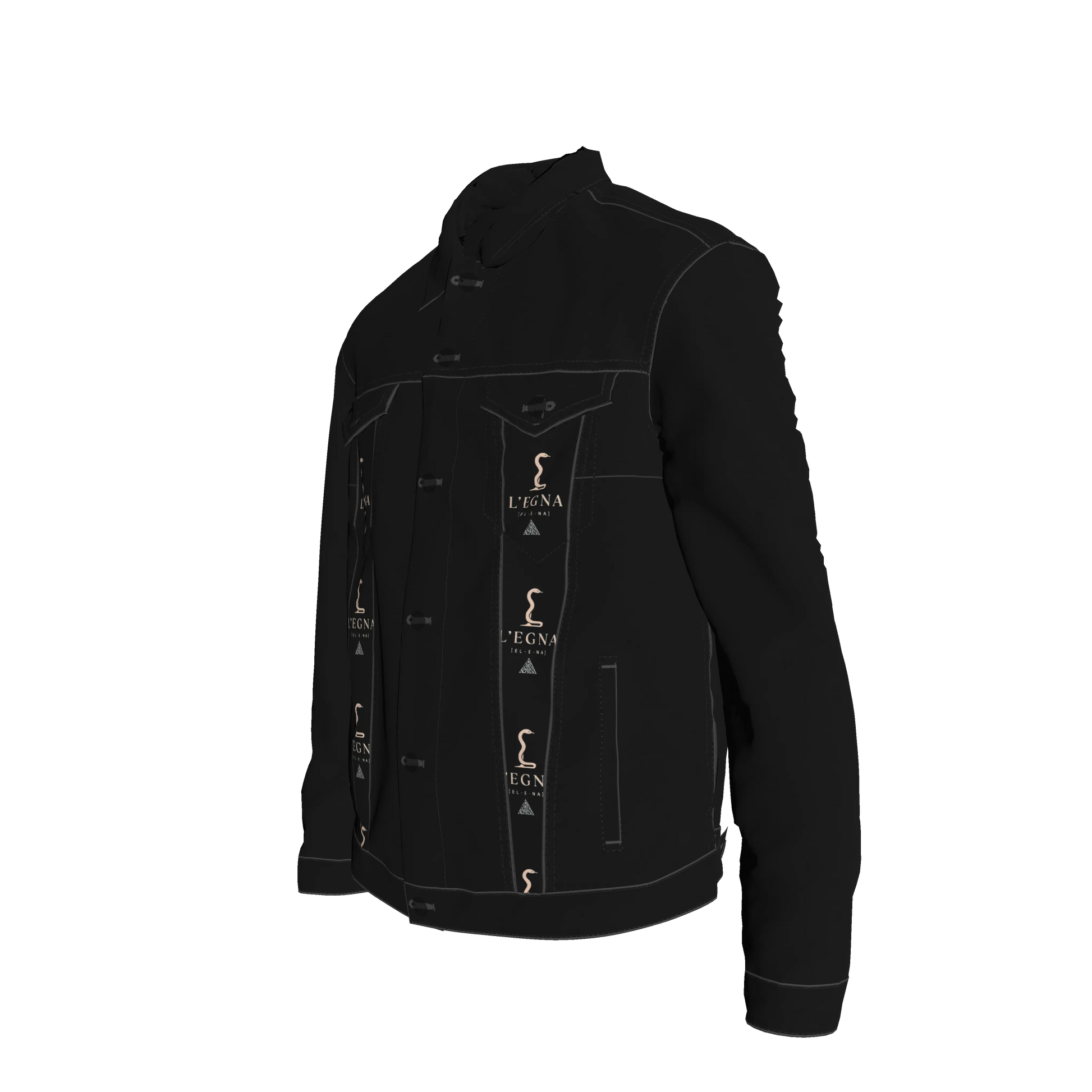 L'EGNA RISING 'BLACKOUT' Jean Jacket (ALL OVER PRINT)