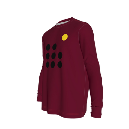 Burgundy Graphic Long Sleeve T-Shirt | Unisex Cotton Streetwear