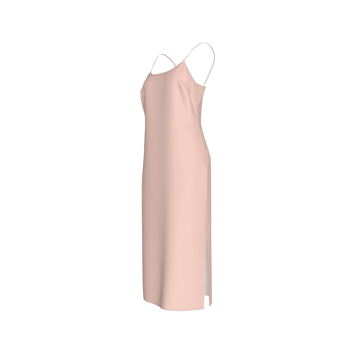 Darted Slip Dress in Lightweight Stretch Silk Satin