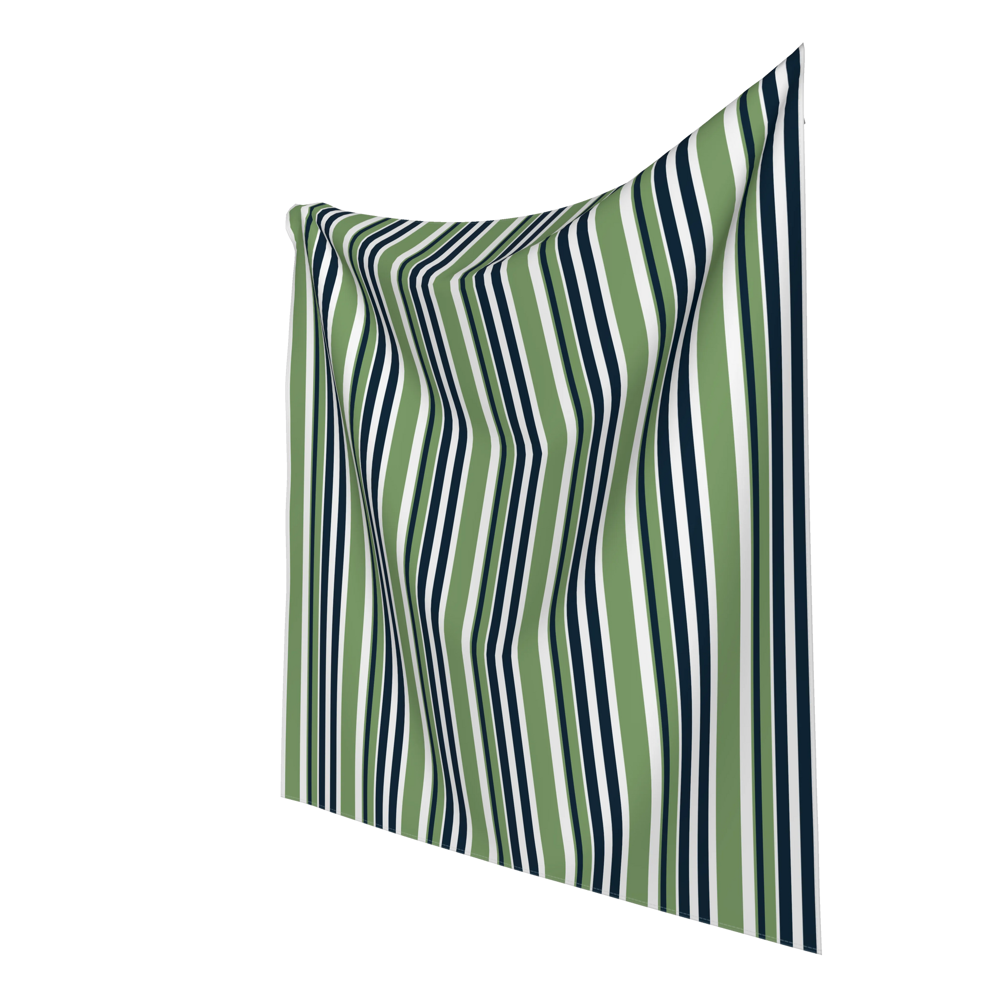 Scarf–Green & Navy Stripe