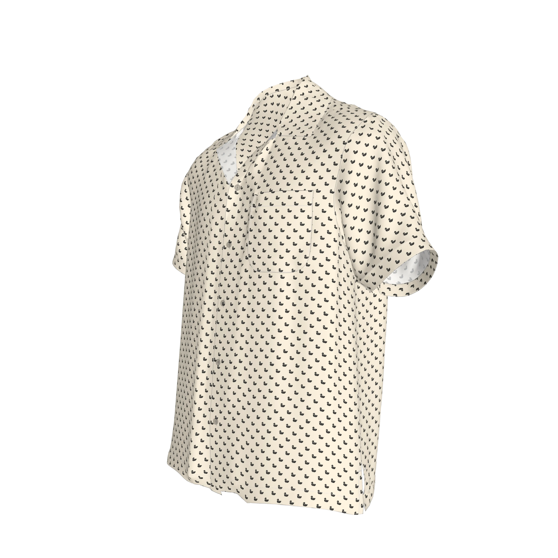 Revere Collar Short Sleeve Shirt – Lightweight Cotton Poplin