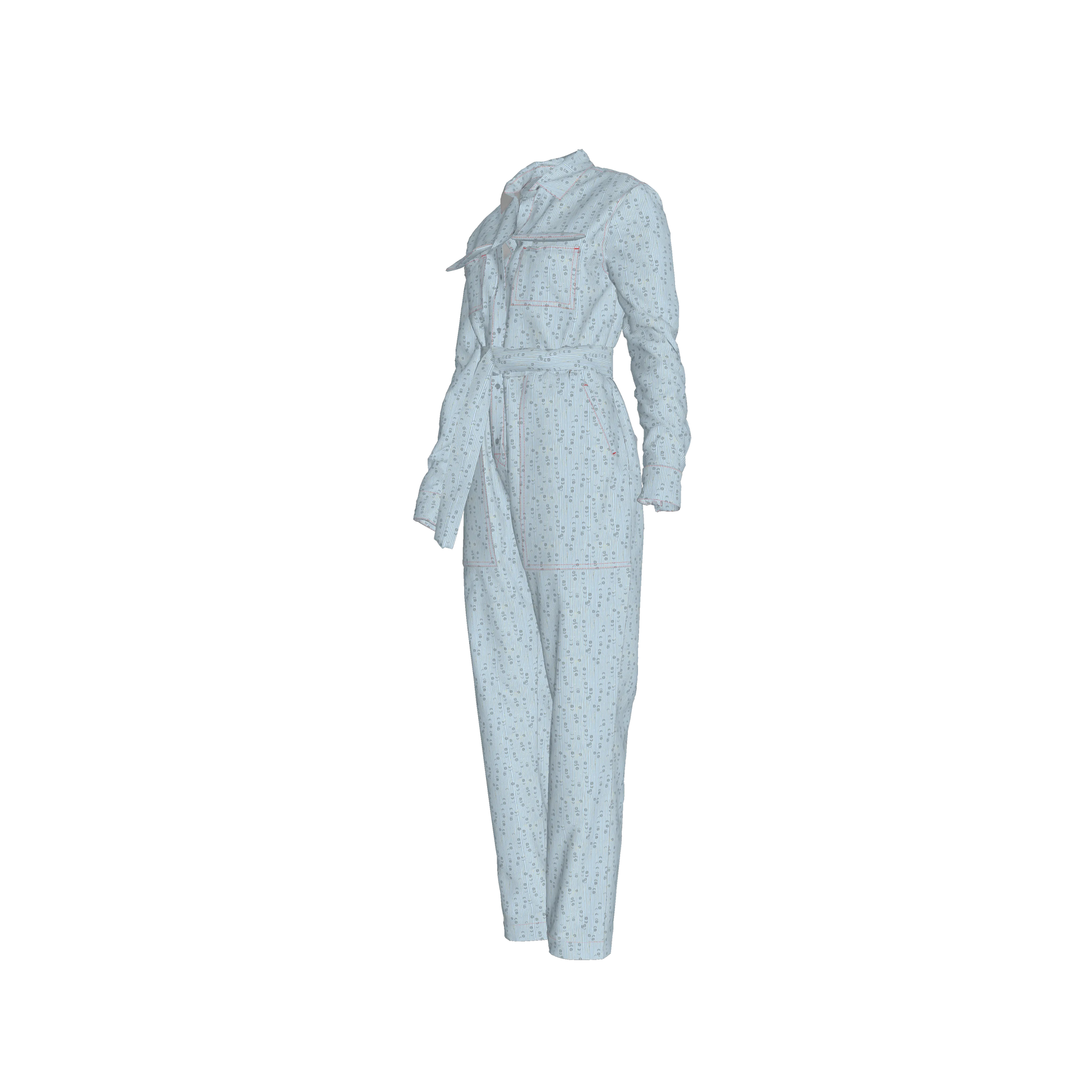 Lightweight Button Front Jumpsuit in Brushed Organic Cotton Twill