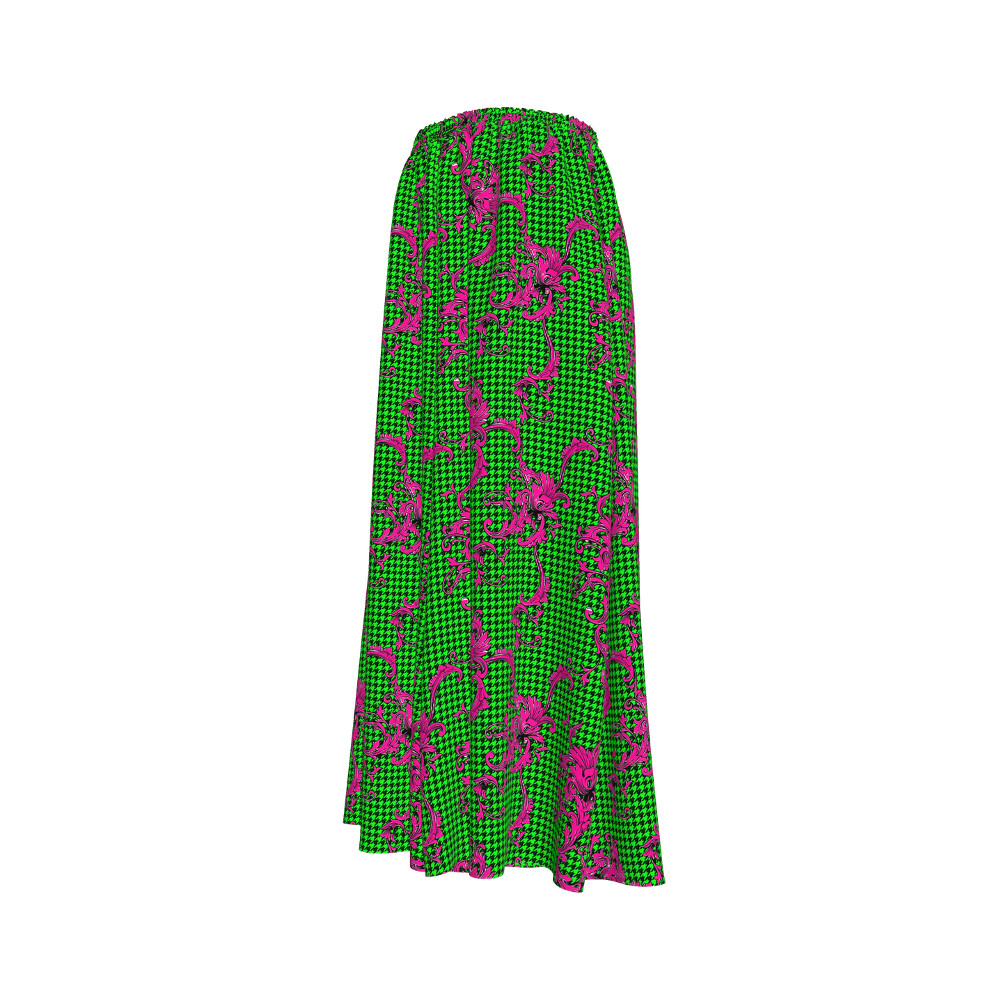 Pink & Green Houndstooth Palazzo Pants