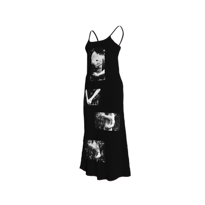 abrazos slip dress in black