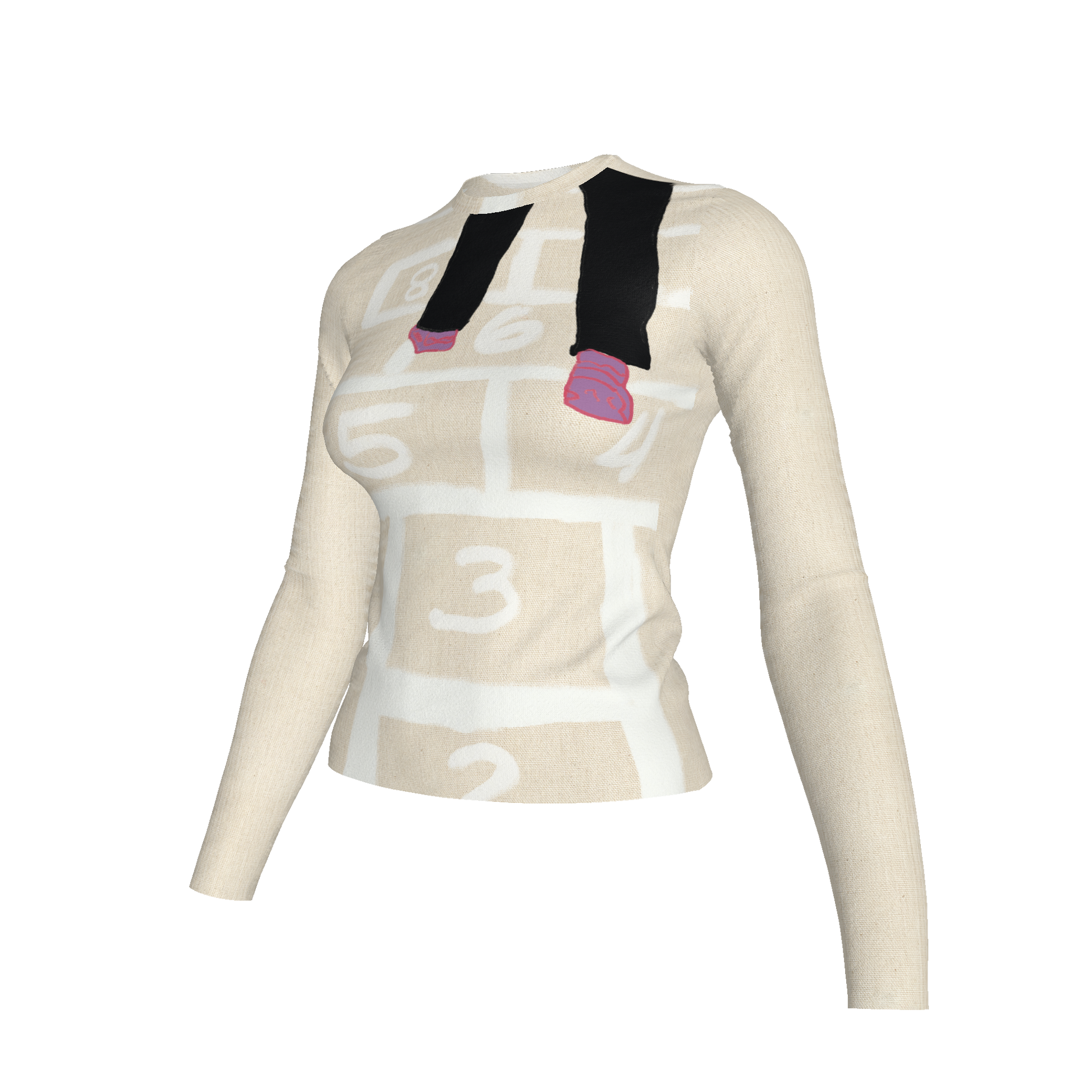  Trucamelo Long Sleeve T-shirt in Muslin White