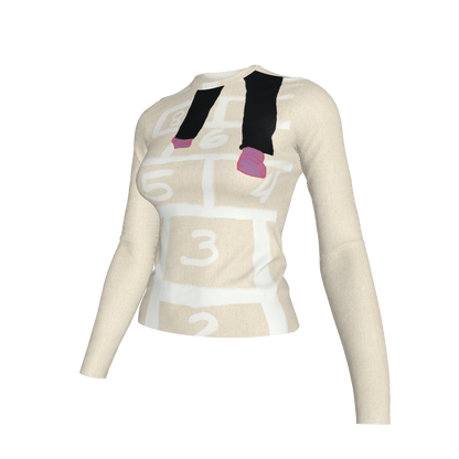  Trucamelo Long Sleeve T-shirt in Muslin White