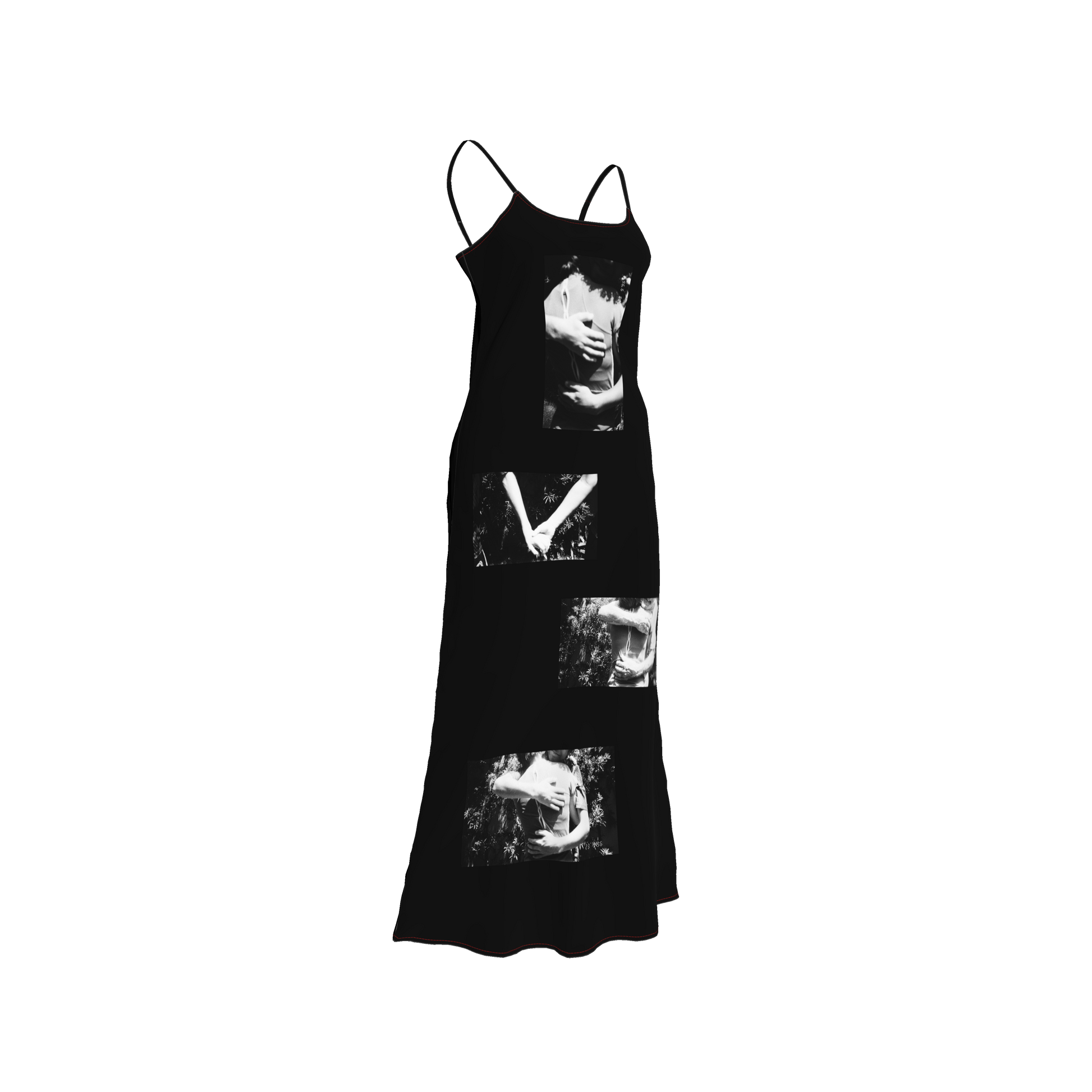 abrazos slip dress in black