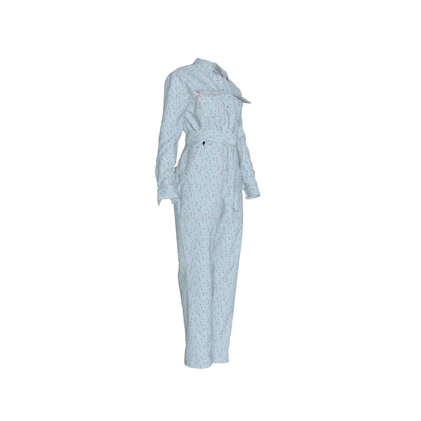 Lightweight Button Front Jumpsuit in Brushed Organic Cotton Twill