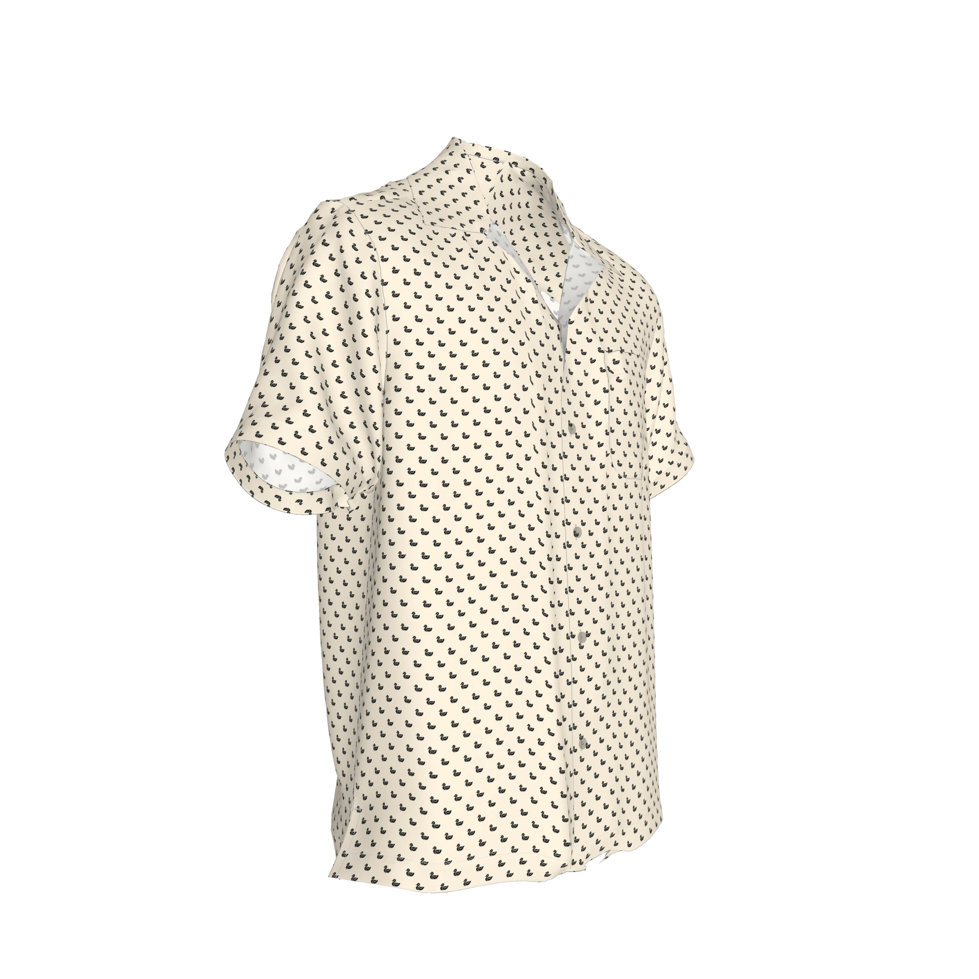 Revere Collar Short Sleeve Shirt – Lightweight Cotton Poplin