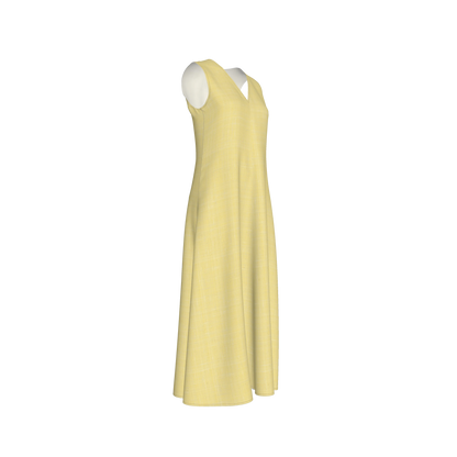 V-Neck A-Line Dress in Lightweight Cotton Poplin