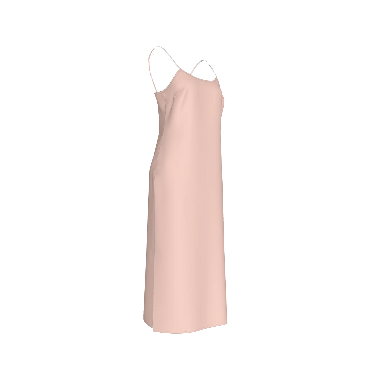 Darted Slip Dress in Lightweight Stretch Silk Satin