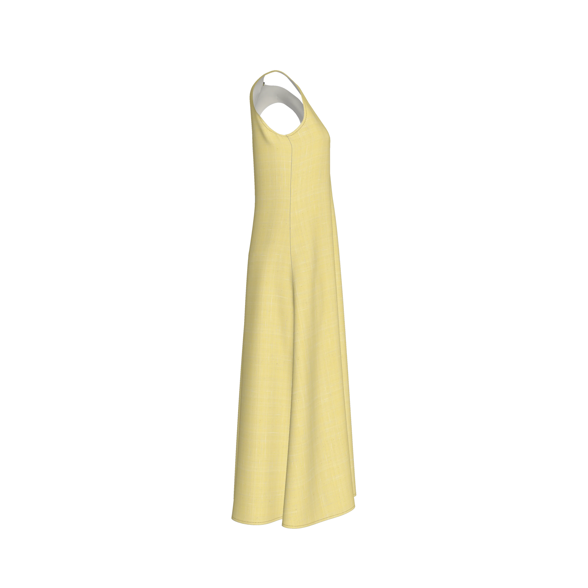 V-Neck A-Line Dress in Lightweight Cotton Poplin