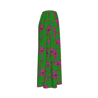 Pink & Green Houndstooth Palazzo Pants