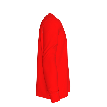 Long Sleeve Red T-shirt in Light Weight Cotton