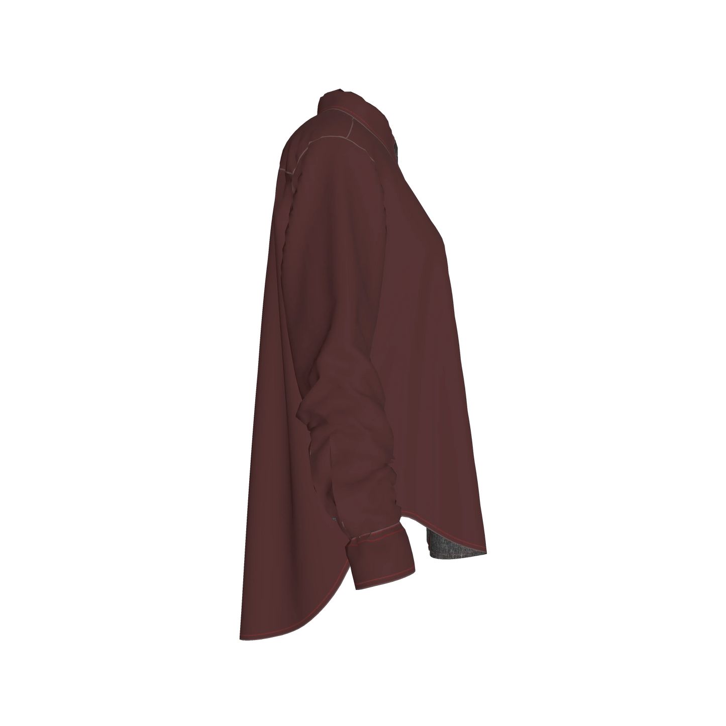 Oversized Organic Cotton Twill Shirt – Deep Wine