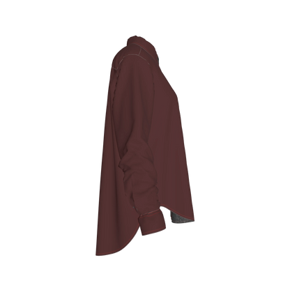 Oversized Organic Cotton Twill Shirt – Deep Wine