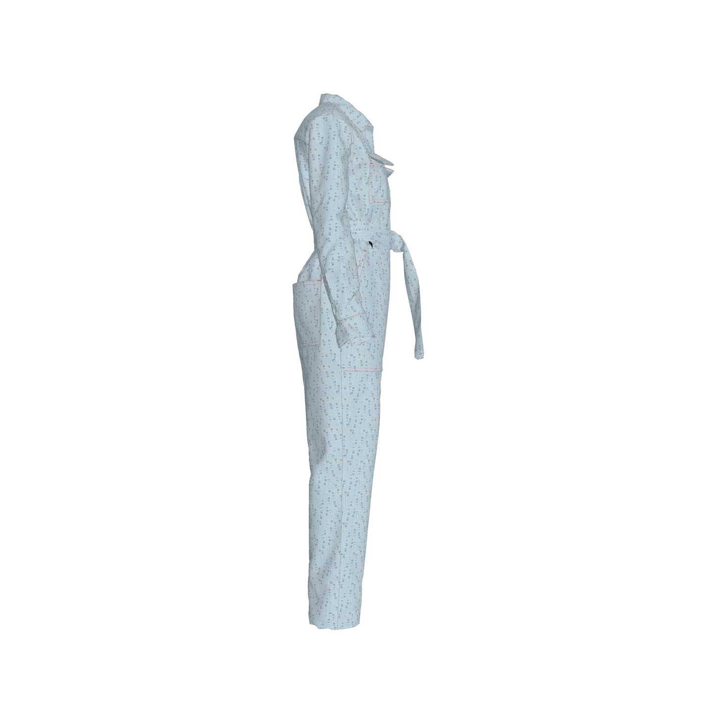 Lightweight Button Front Jumpsuit in Brushed Organic Cotton Twill